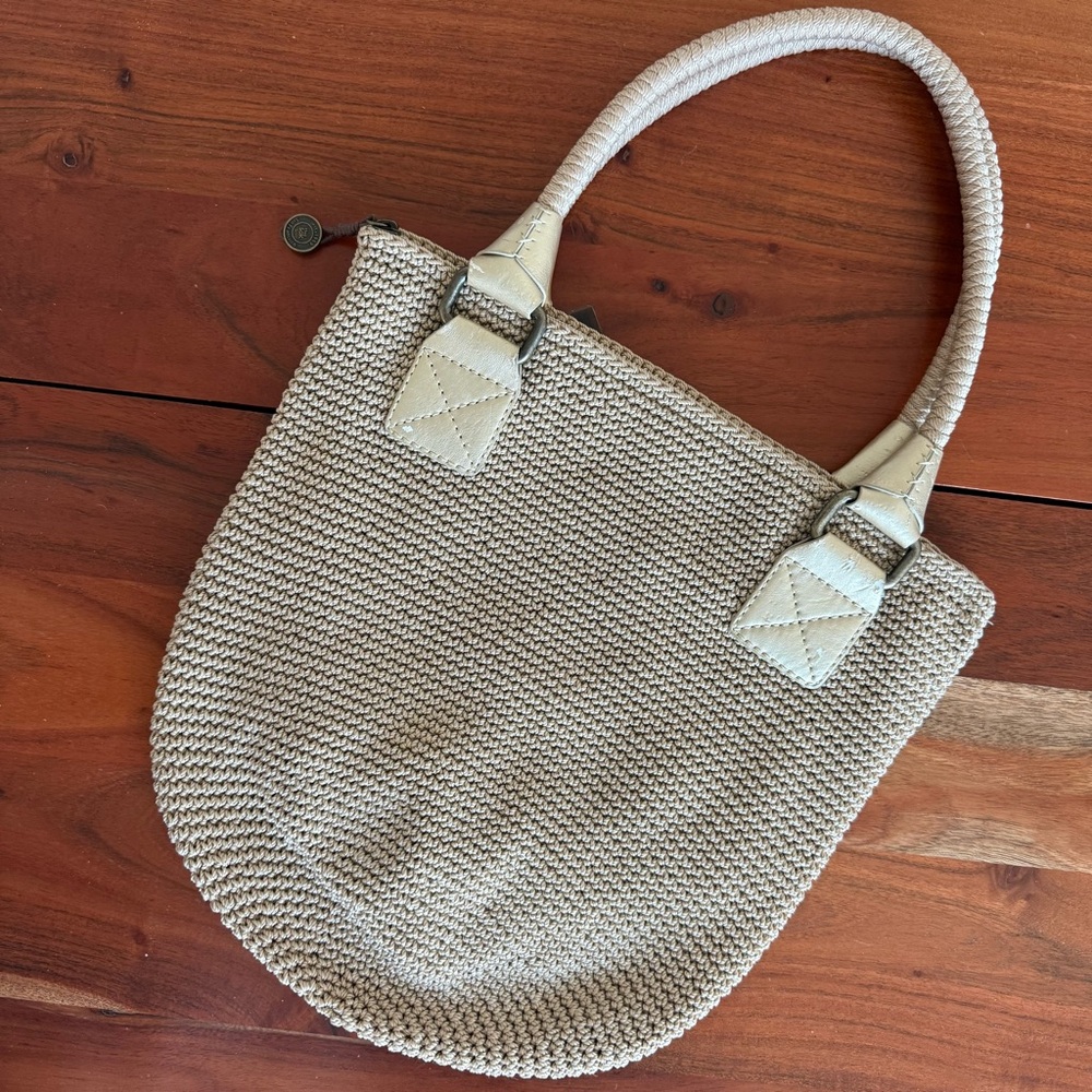 The Sak Cream Tote with Textured Woven Design